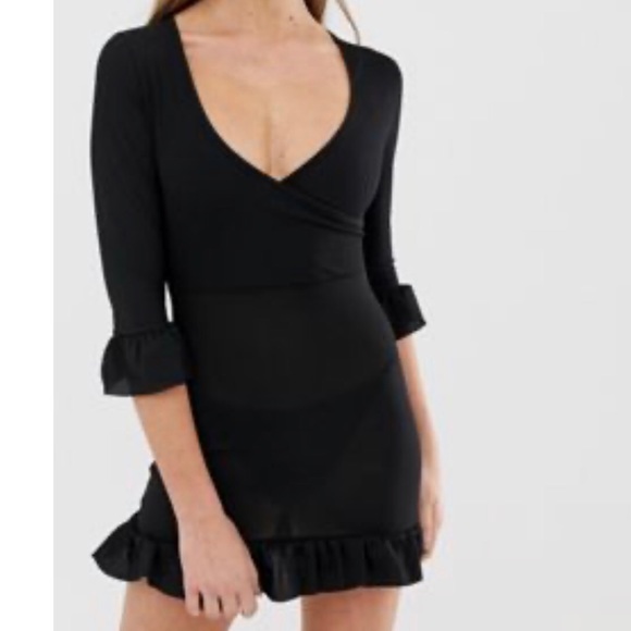 boohoo black bodycon dress